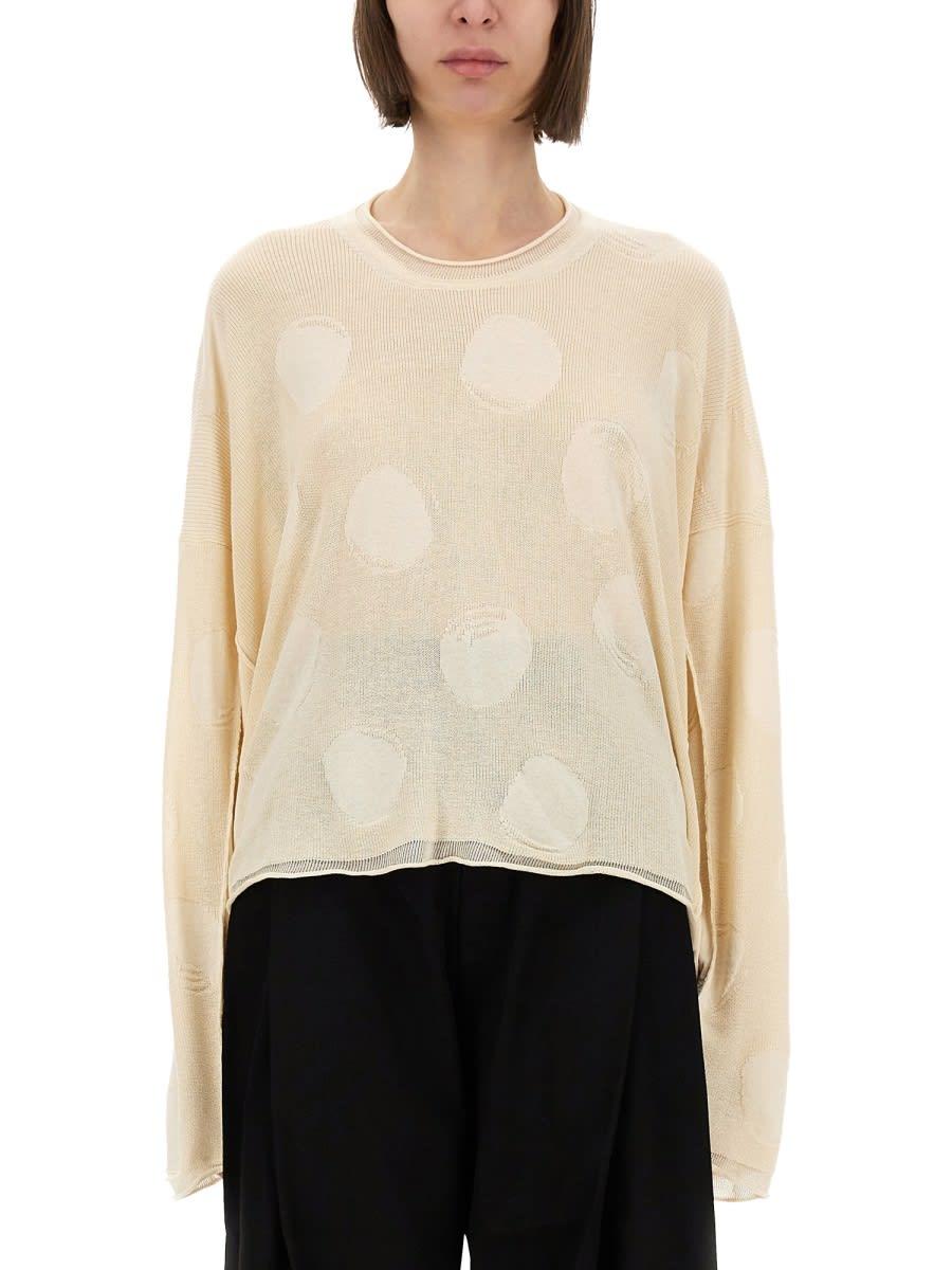 uma wang shirt with polka dot pattern
