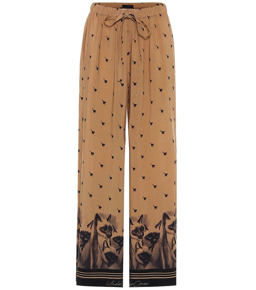 undercover printed drawstring pants