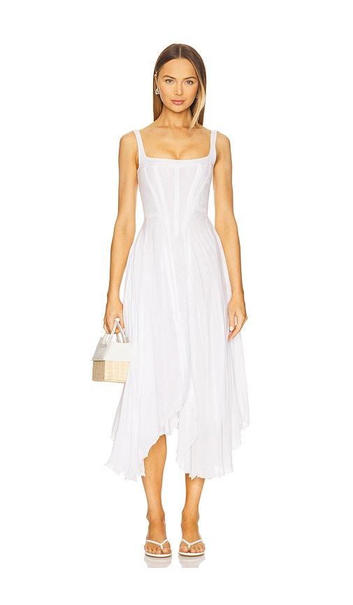 understated leather honey moon dress in white.