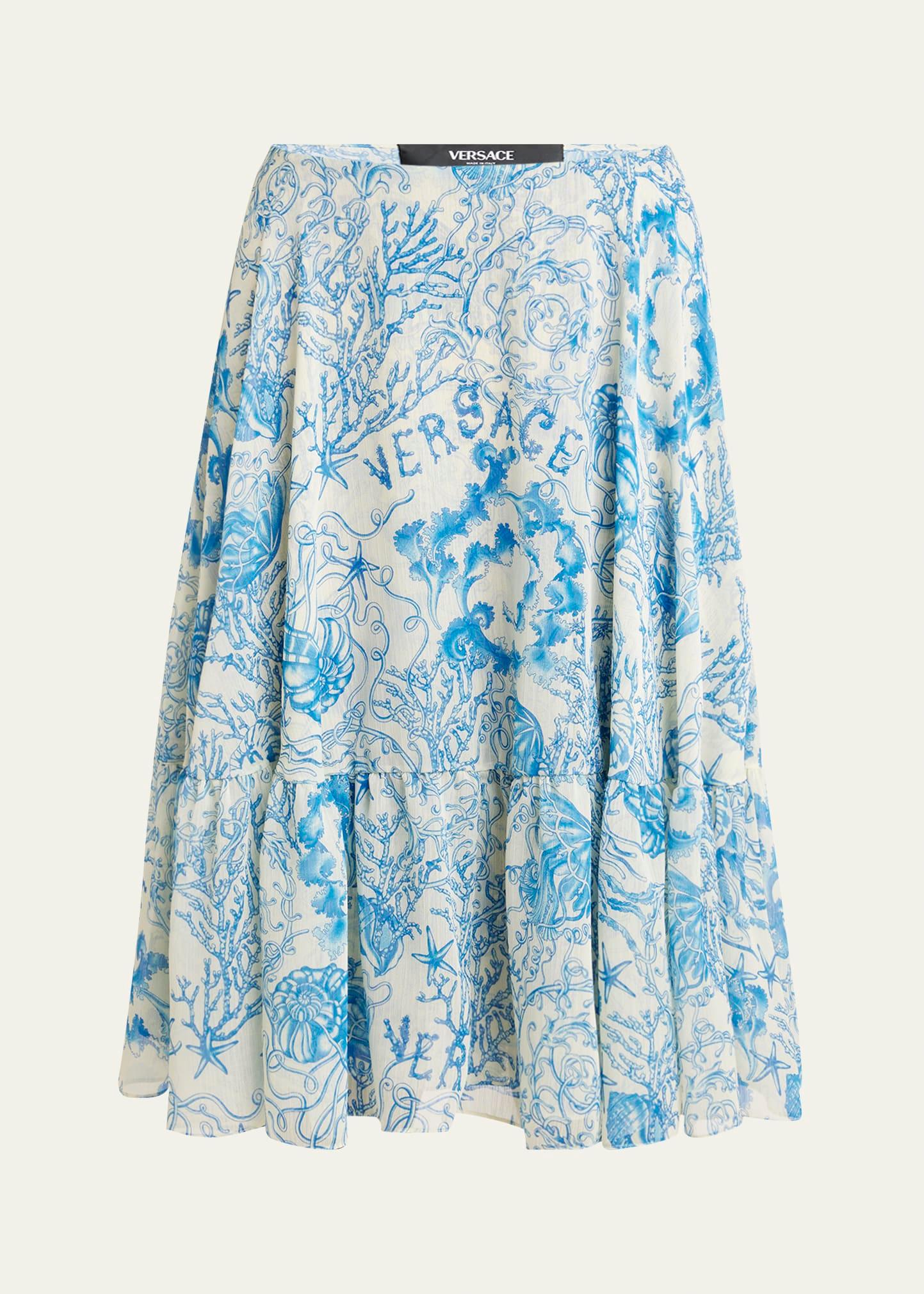 underwater barocco foulard bicolor crinkle skirt