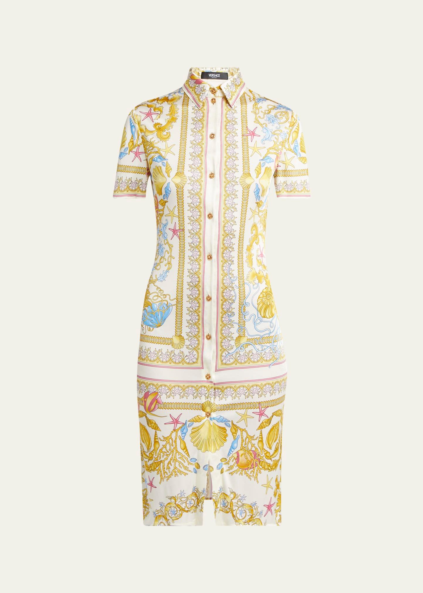 underwater baroque-print jersey shirtdress