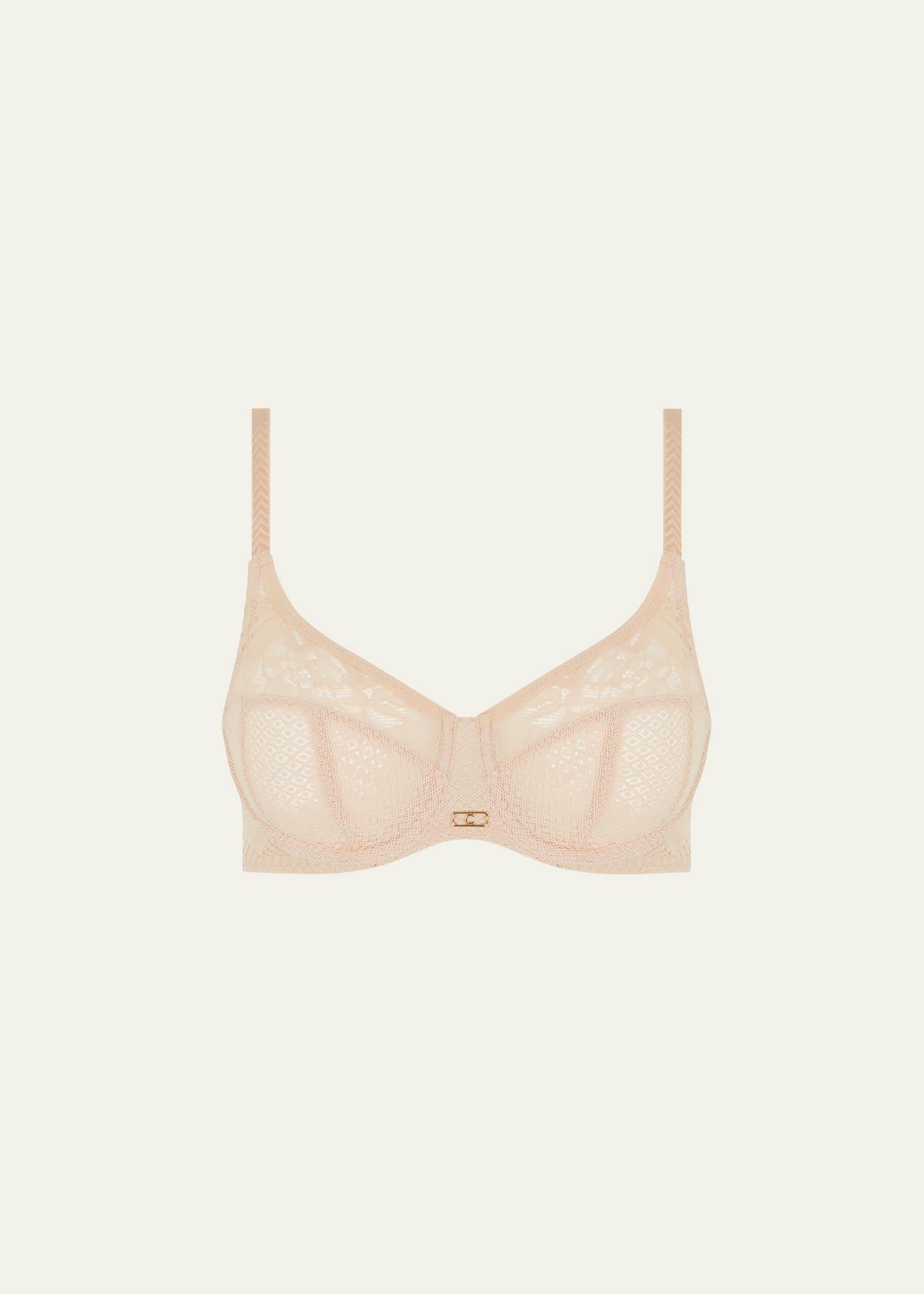 underwire three-part lace bra