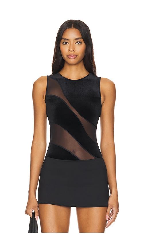 undress code night creature bodysuit in black.