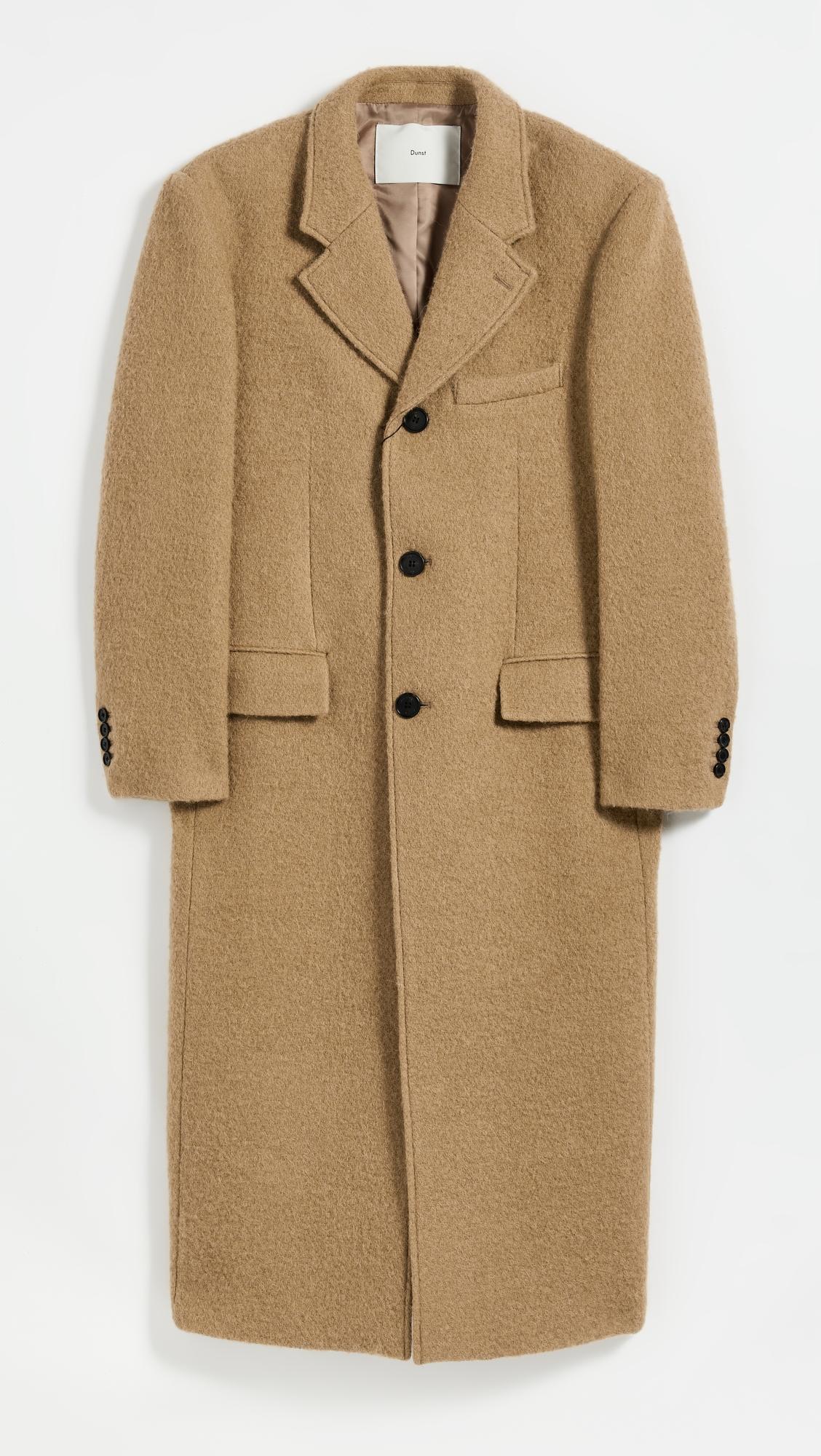 unisex 2-way 3 button boucle wool coat