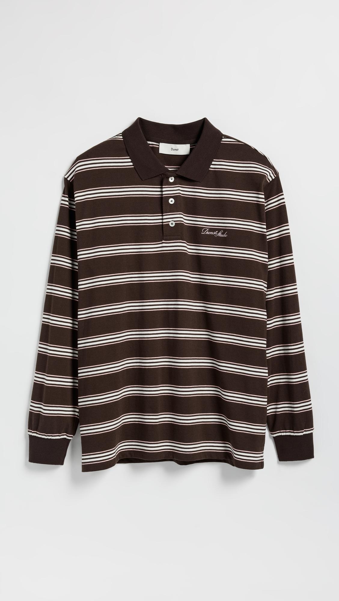 unisex multi stripe collared t-shirt