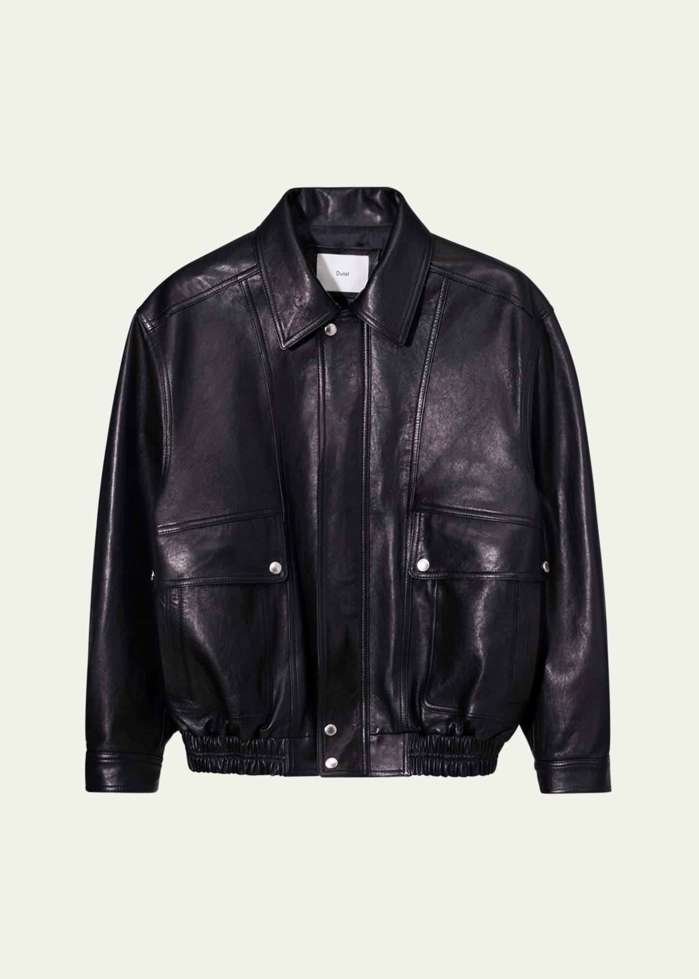 unisex oversized vintage leather jacket