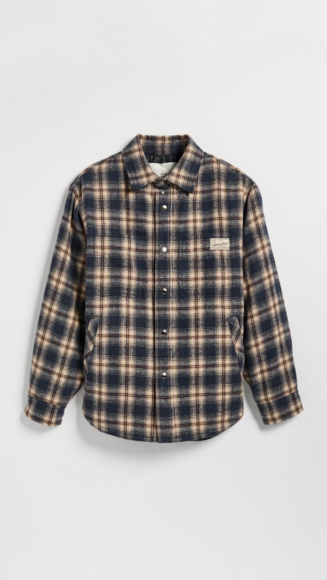 unisex quilted check flannel shirt