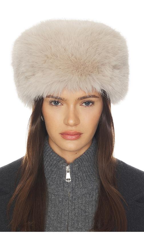 unreal fur natasha hat in tan.