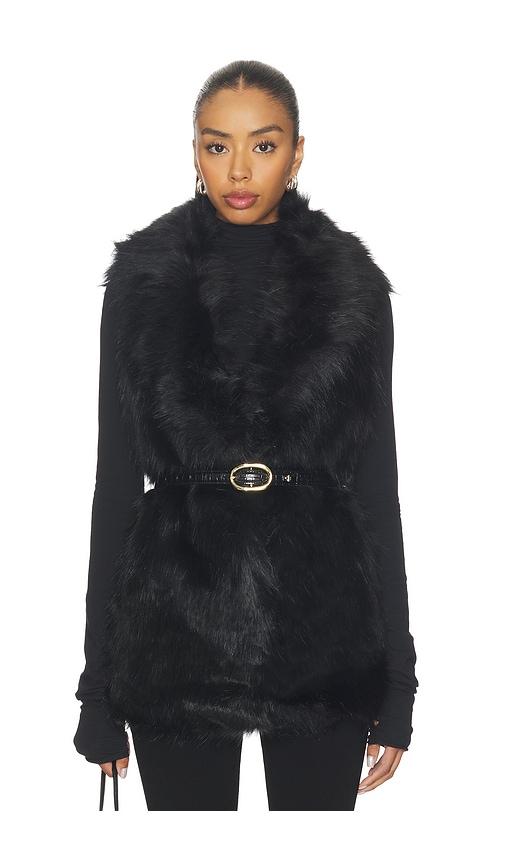unreal fur premium rose vest in black.