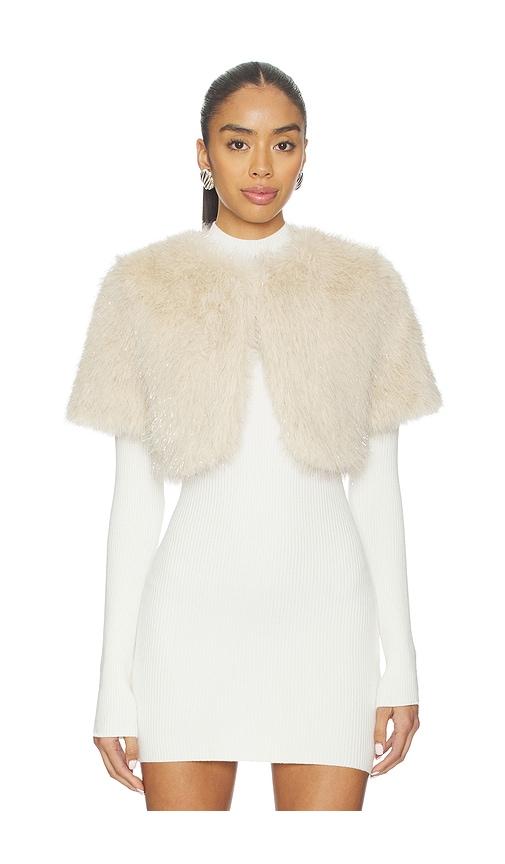unreal fur wings bolero in cream.