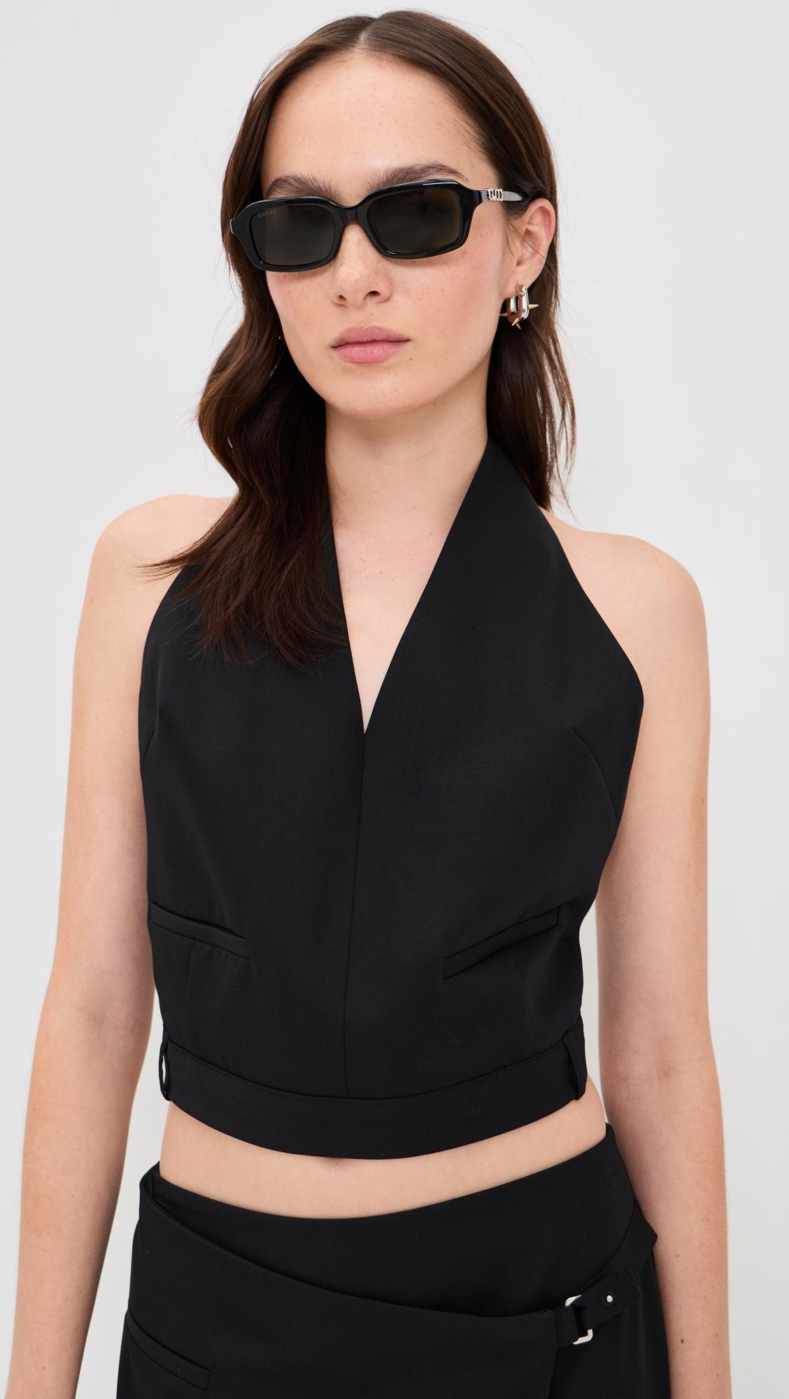 upside down wool halter top