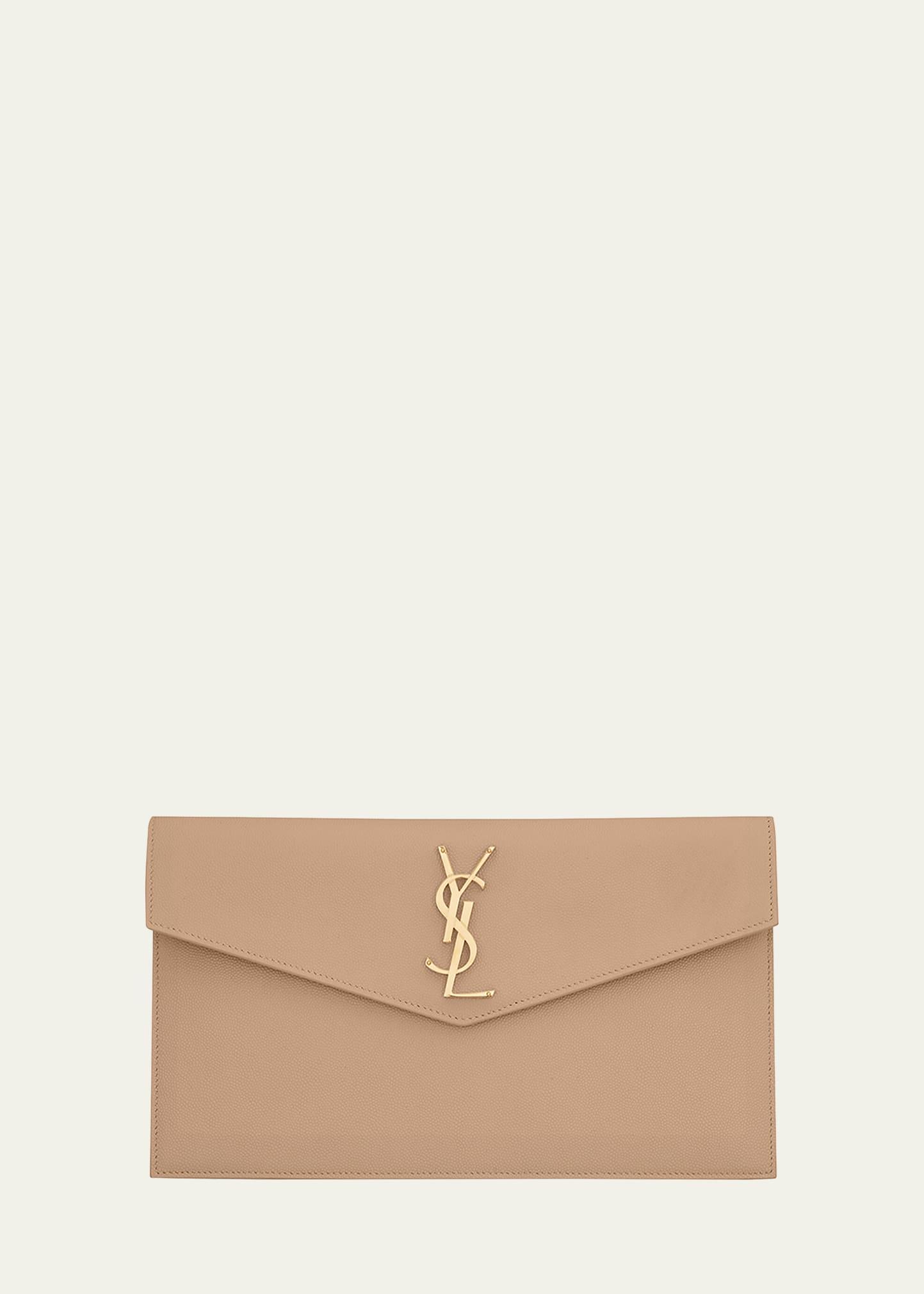 uptown ysl pouch in grained leather