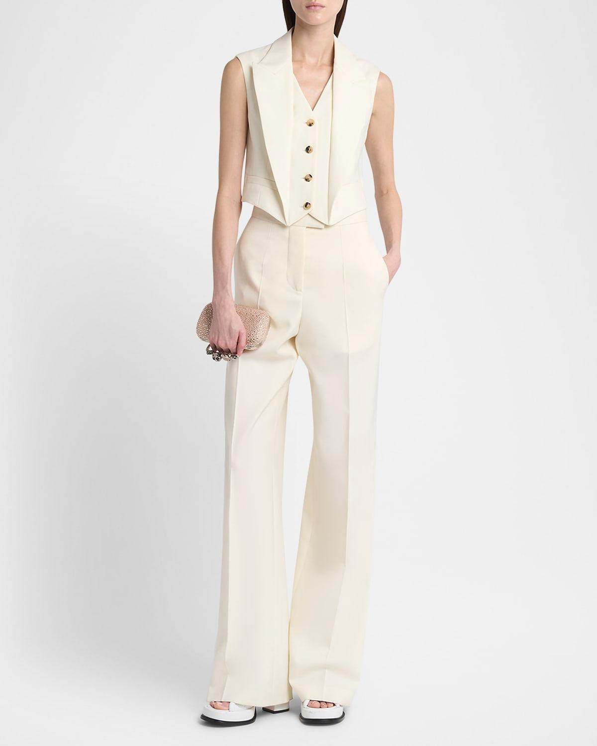 upturned lapel crop vest