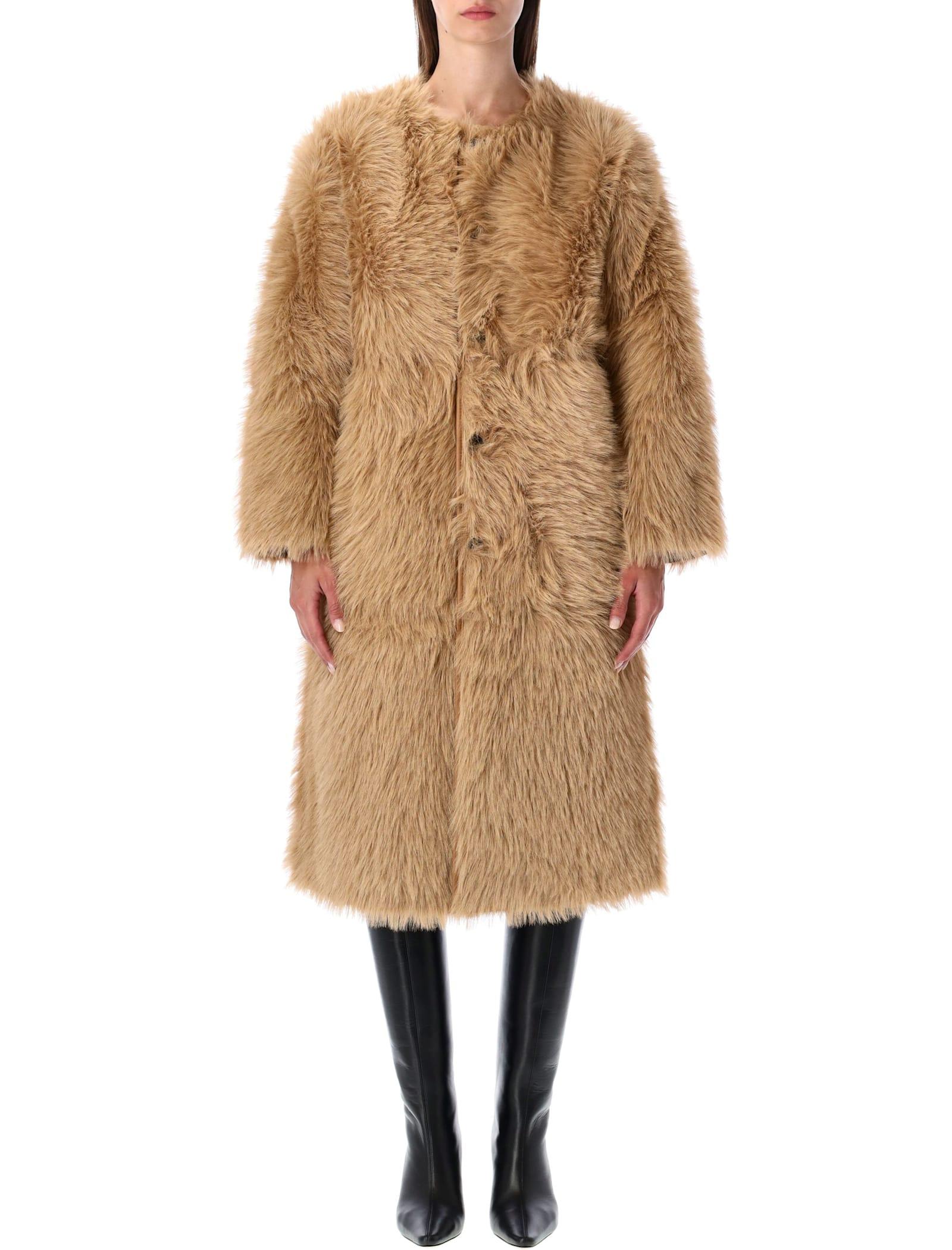 urbancode faux fur coat with suede interior