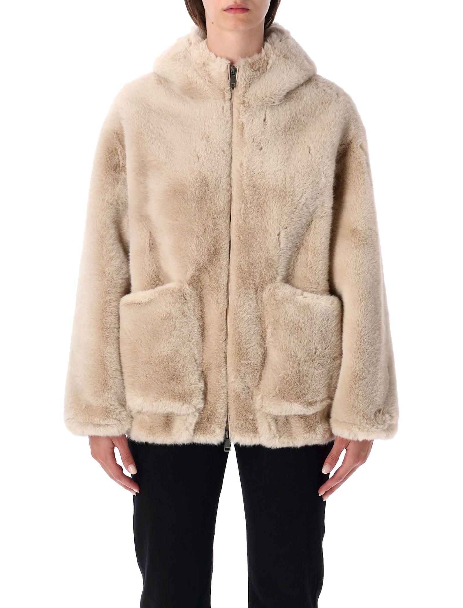 urbancode faux fur hooded jacket