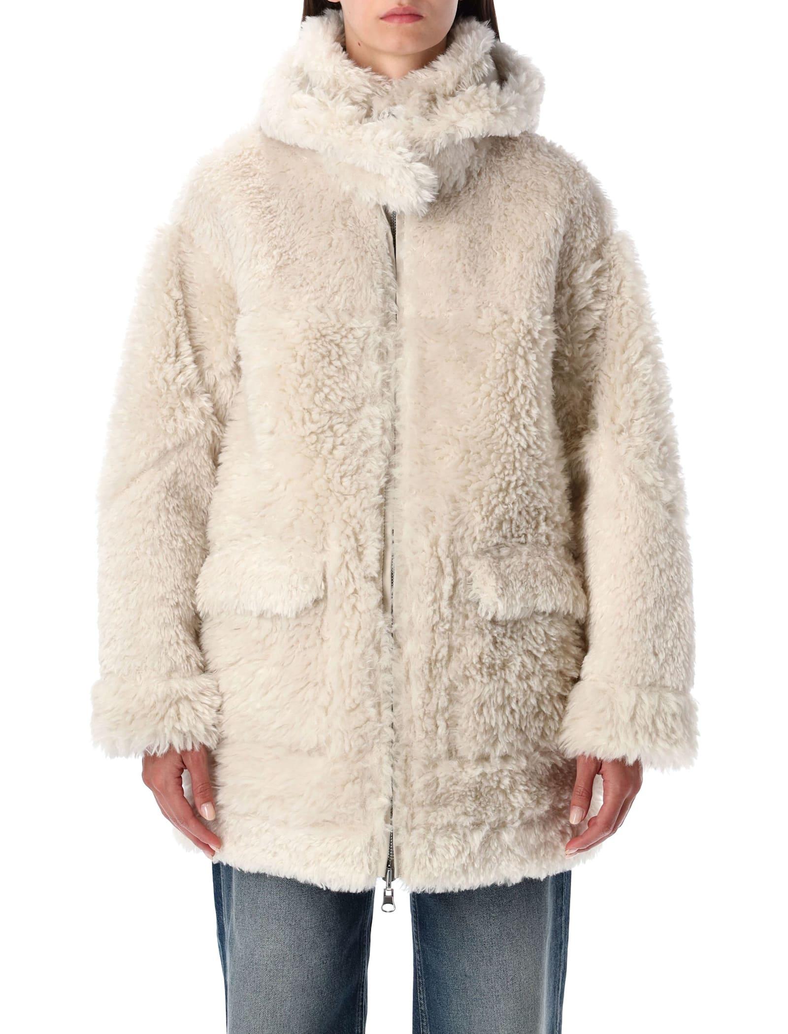 urbancode reversible faux fur coat with hood