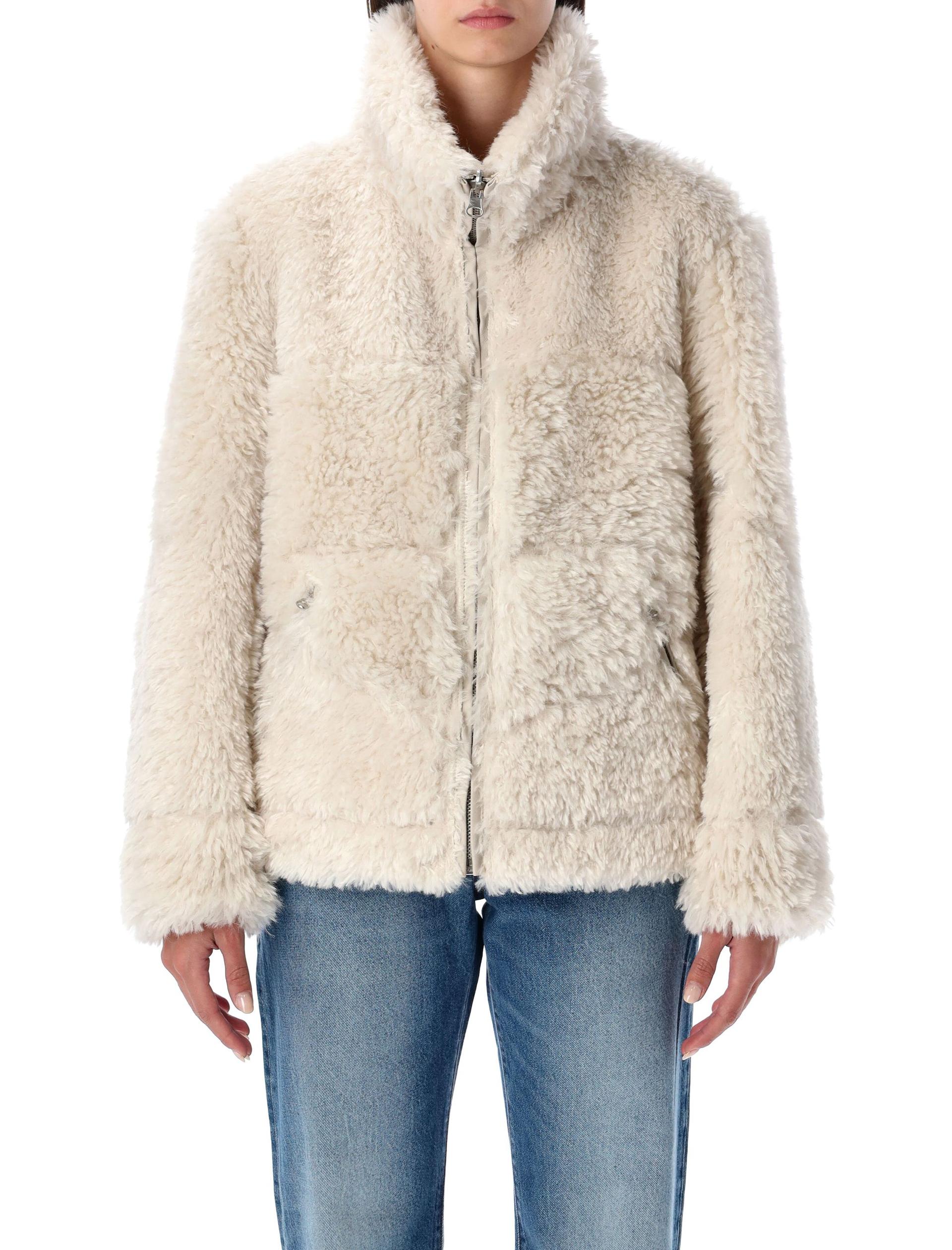 urbancode reversible faux fur jacket chalk polyester - women