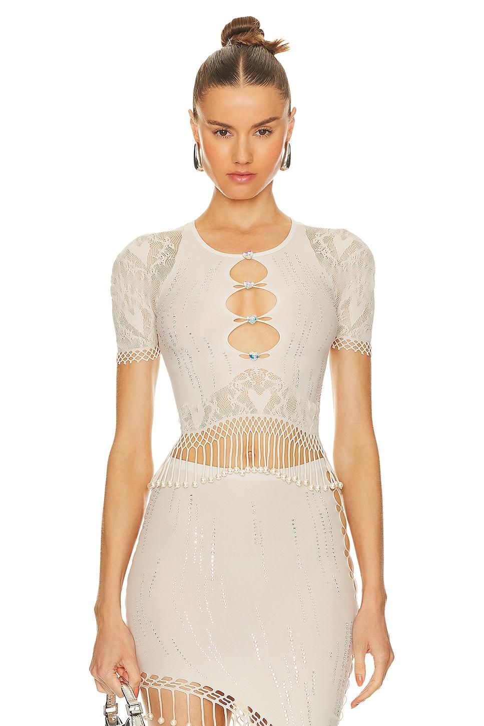 urchin top shapewear fringe top