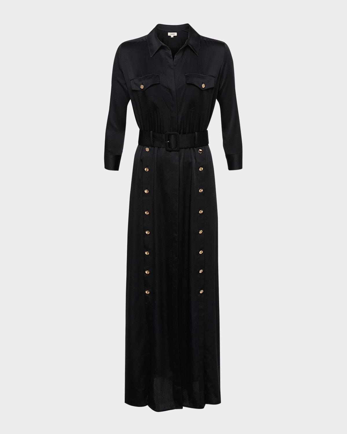 uriah belted maxi shirtdress