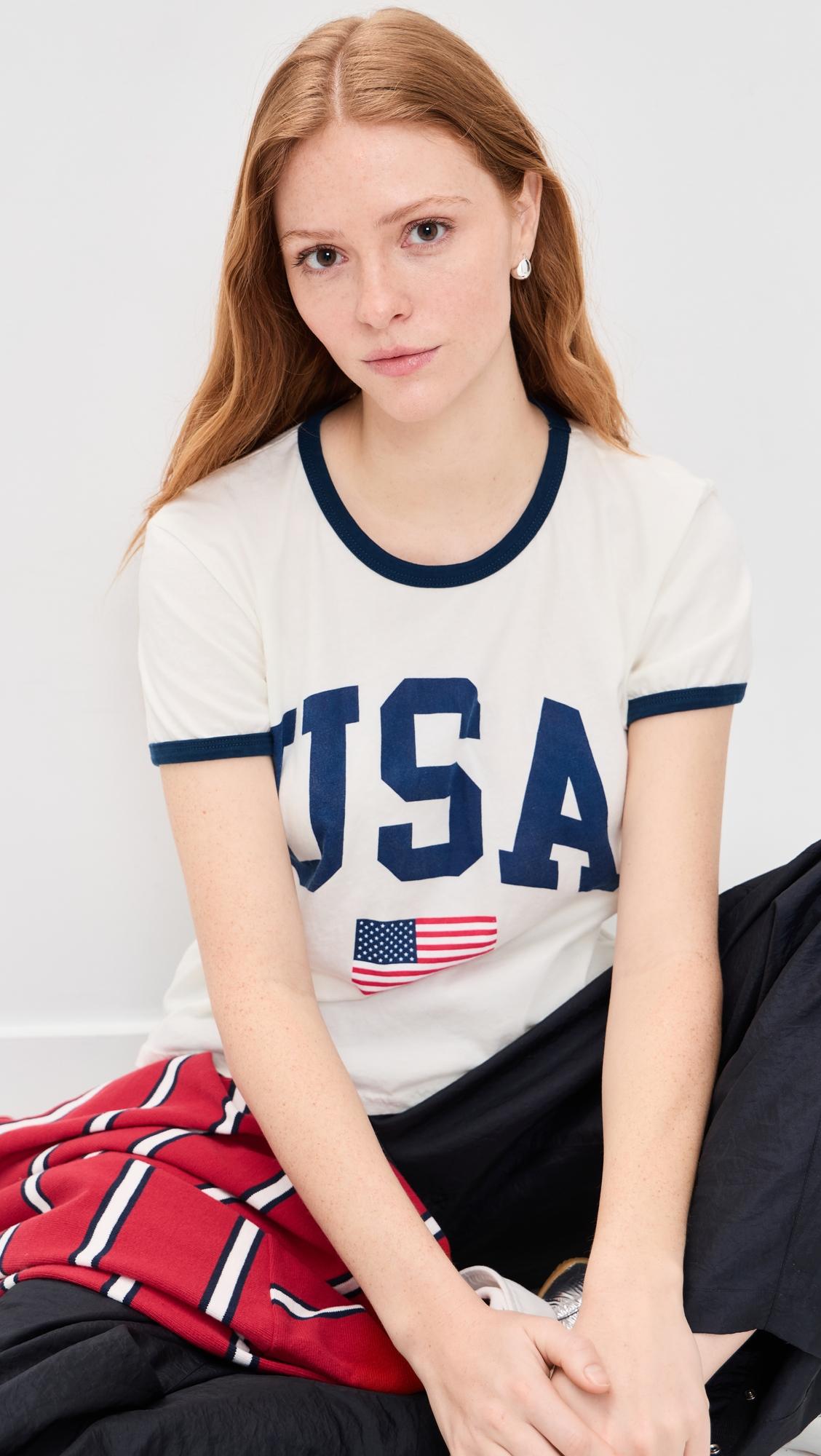 usa flag cotton tee
