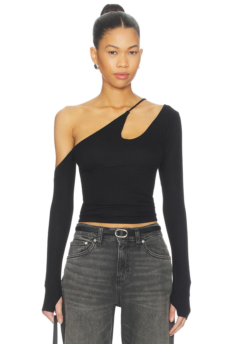 usher asymmetrical longsleeve top