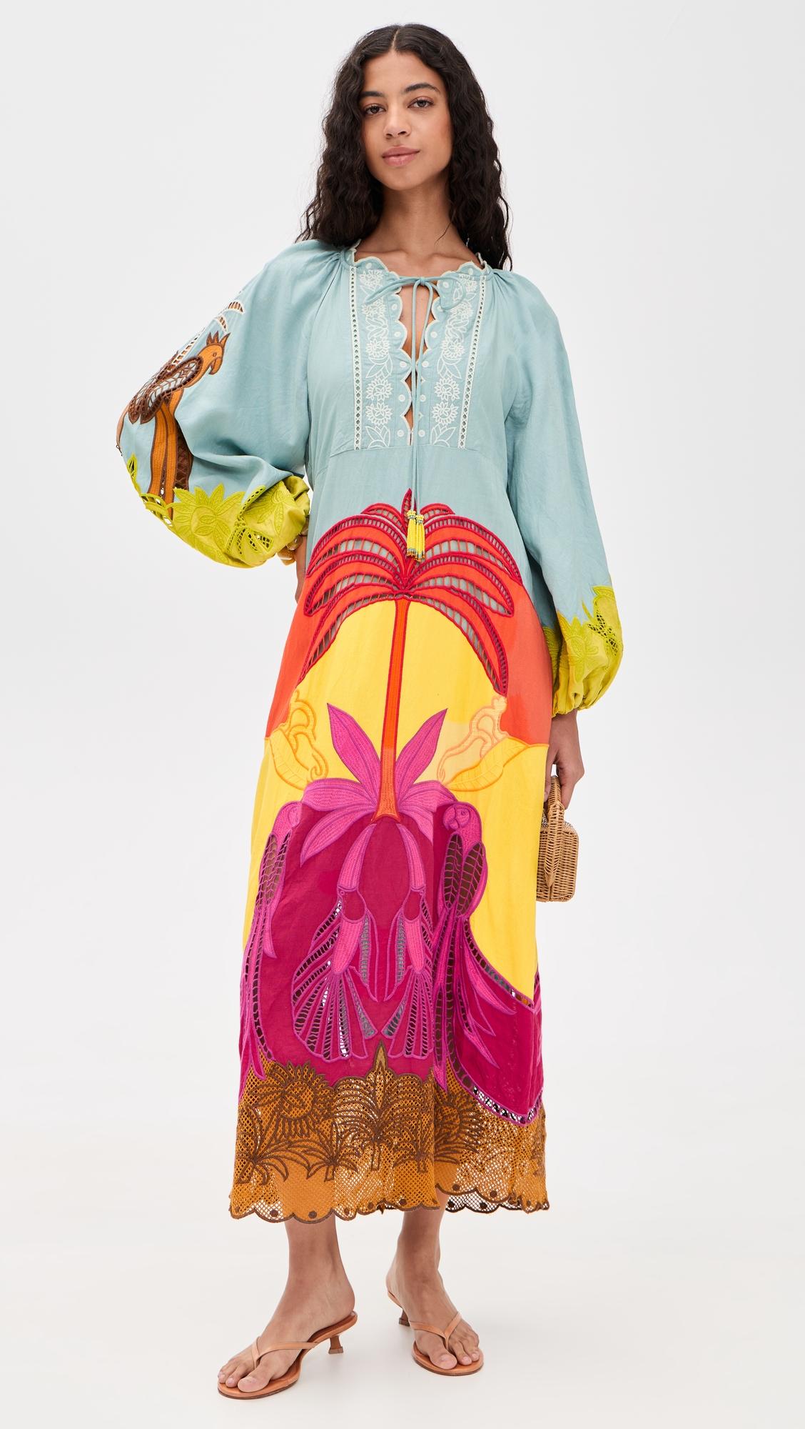 usiacuri multicolor richelieu maxi dress