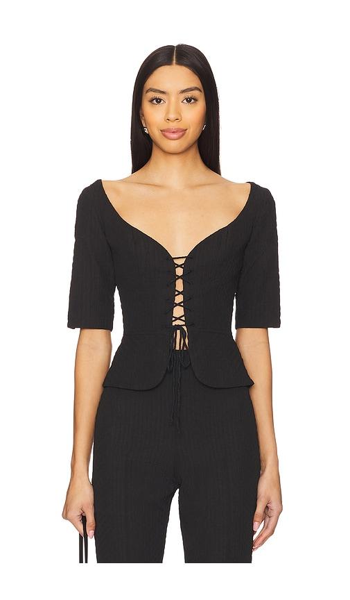 usisi sister lena top in black.