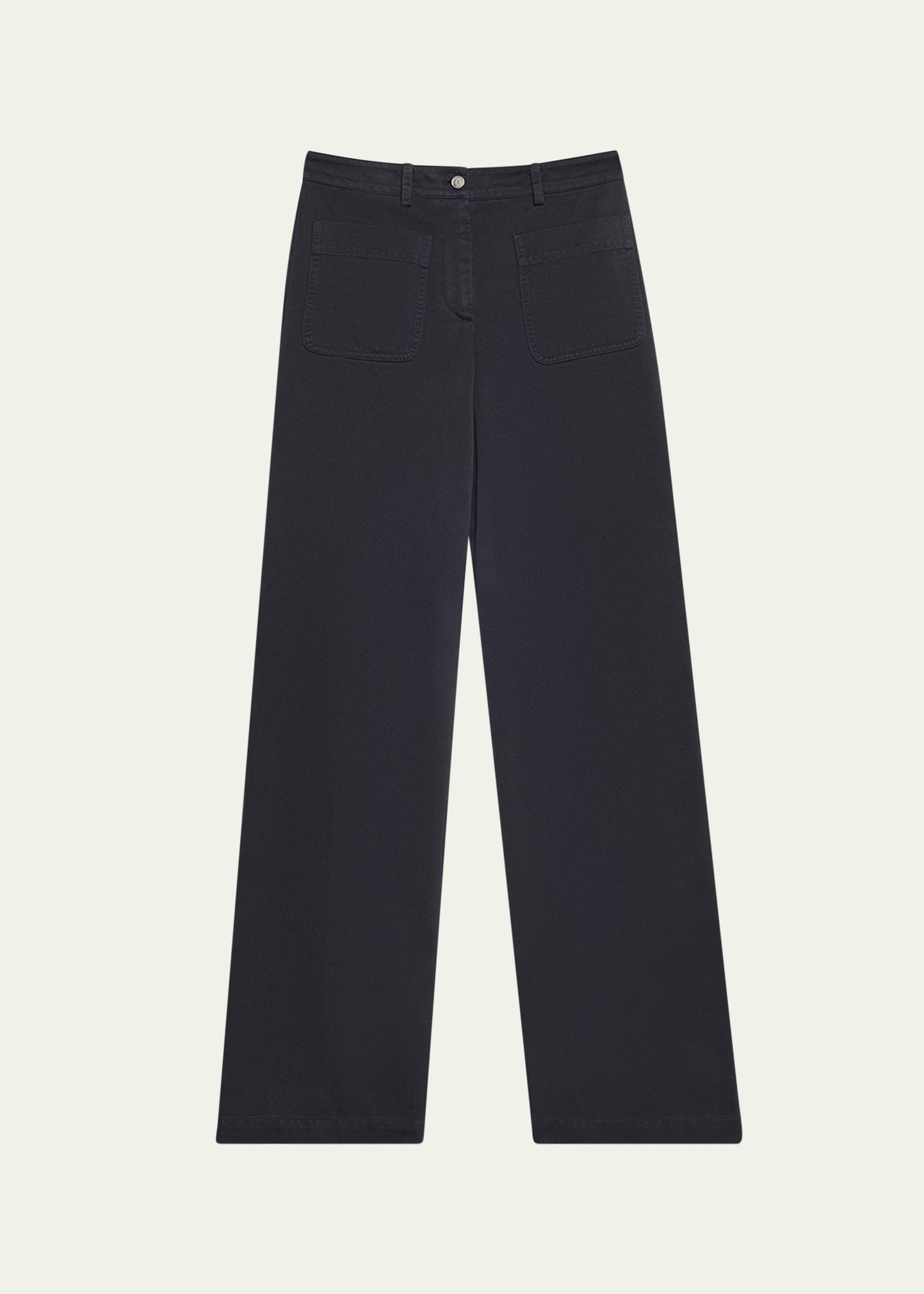 utilitarian straight leg cotton trousers