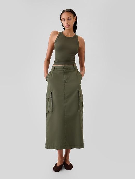 utility cargo midi skirt