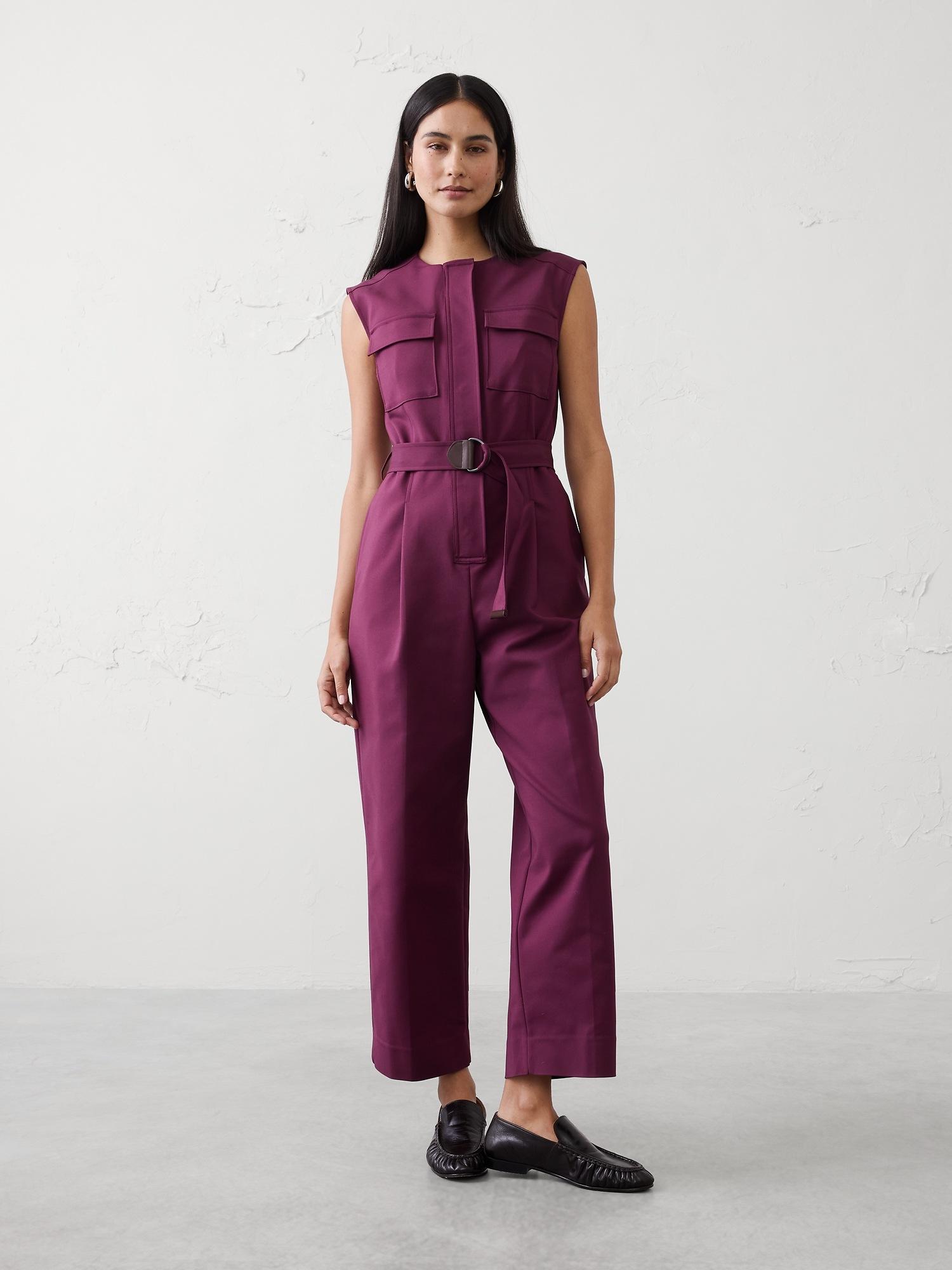 utility sateen jumpsuit