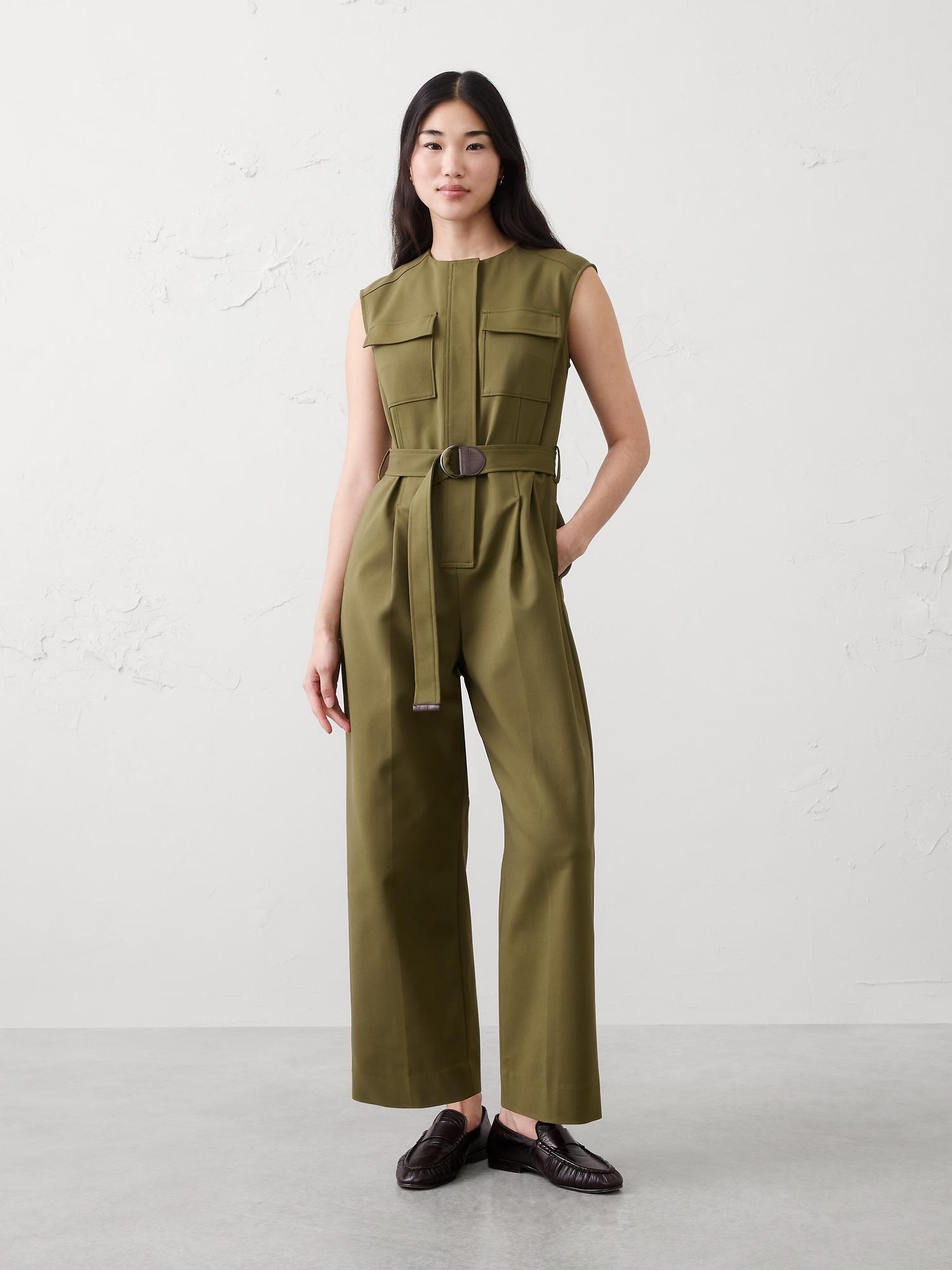 utility sateen jumpsuit