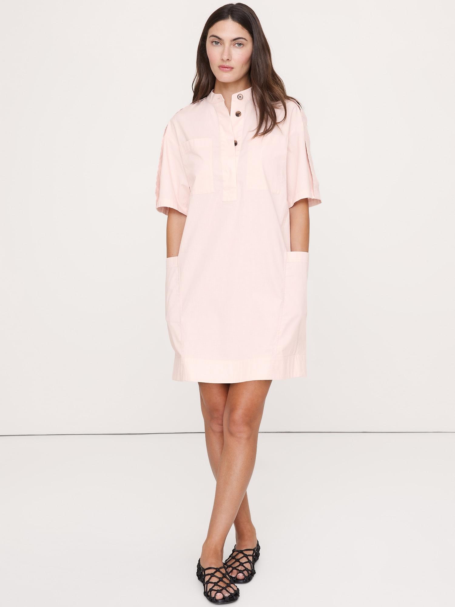 utility shift mini dress