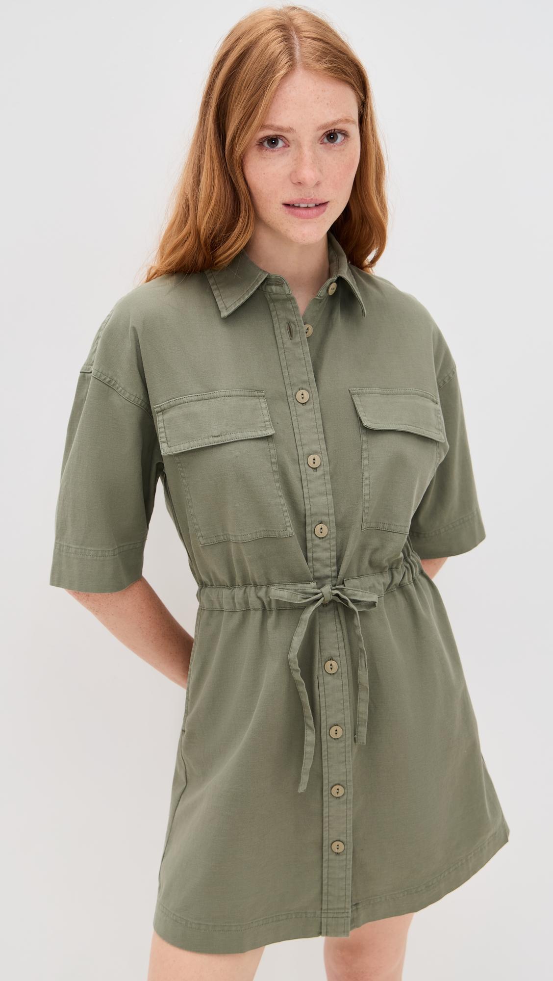 utility twill mini shirtdress
