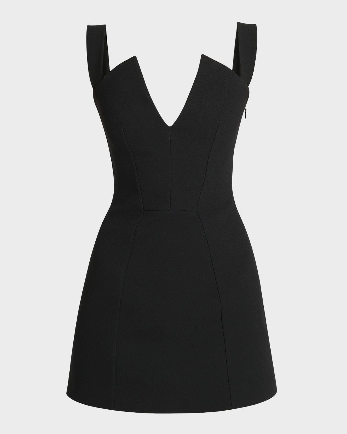 v-collar tailored mini dress