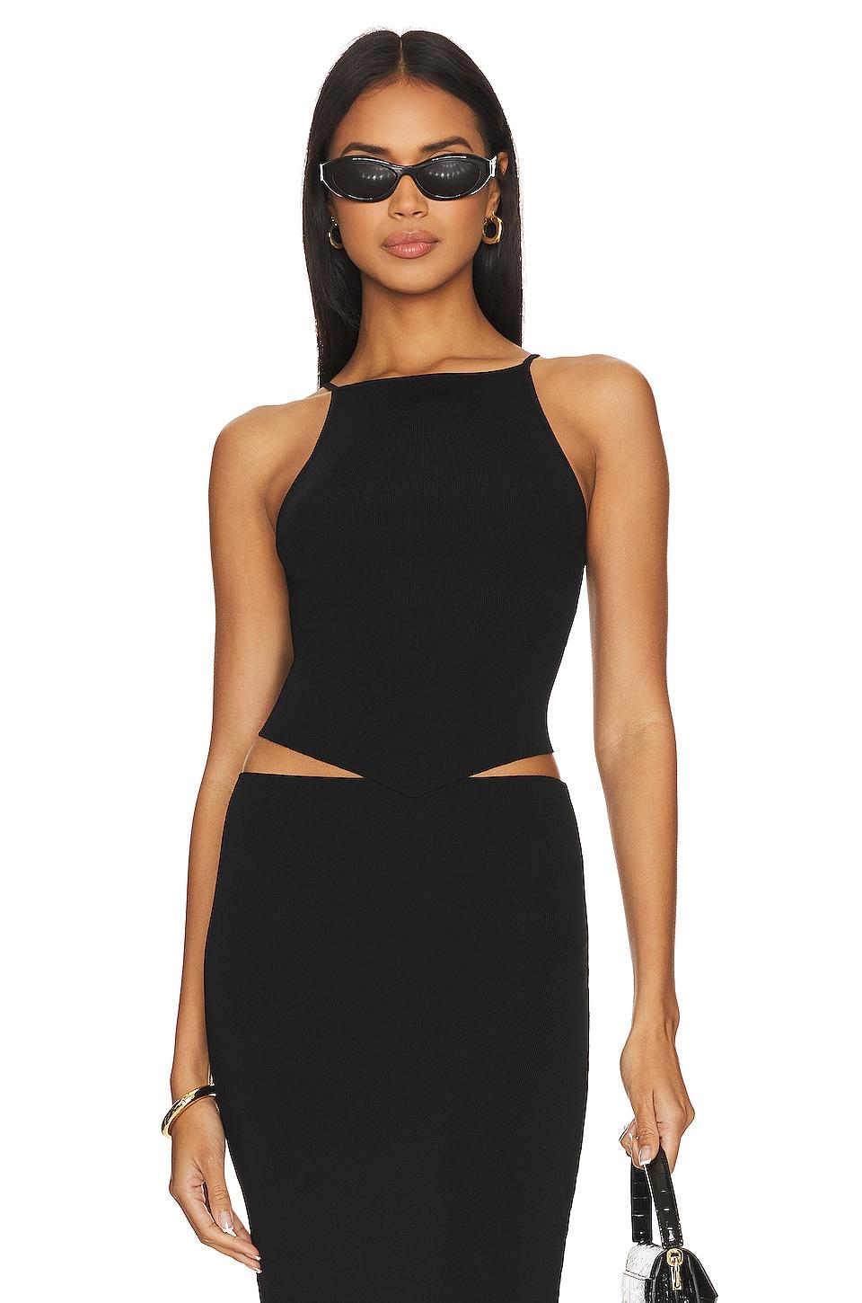 v-cropped rib tank