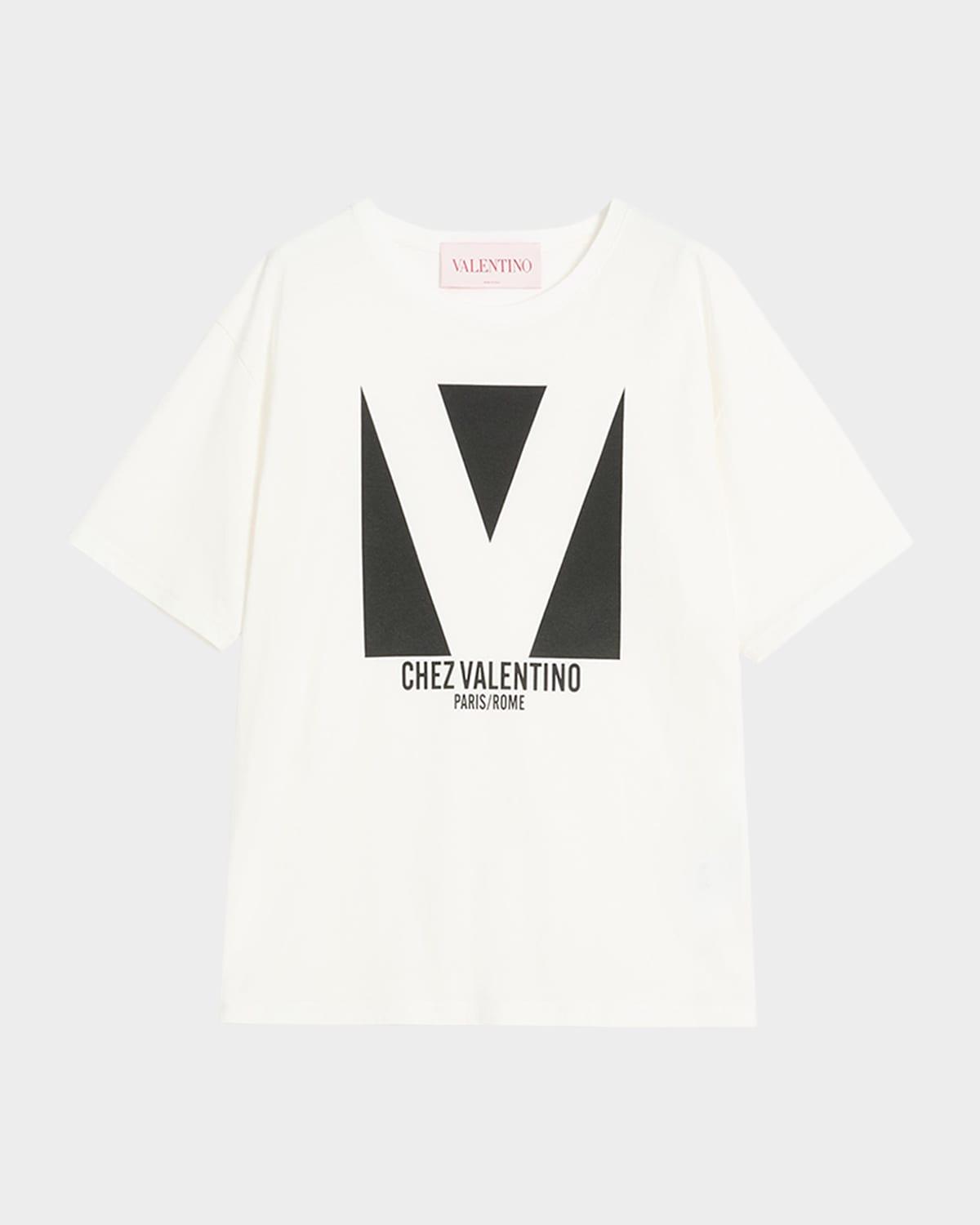 v-logo print cotton jersey t-shirt