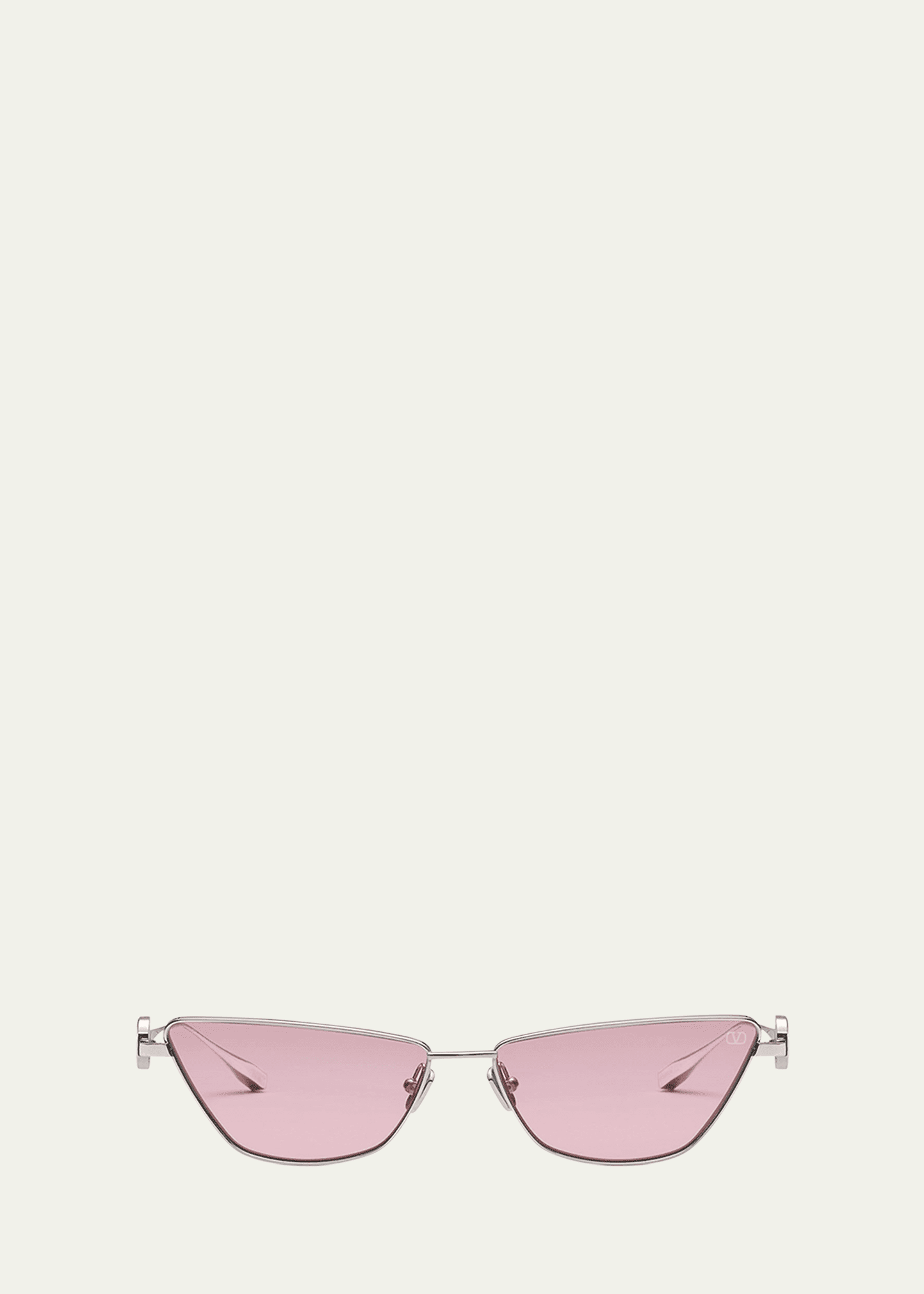 v-logo titanium cat-eye sunglasses