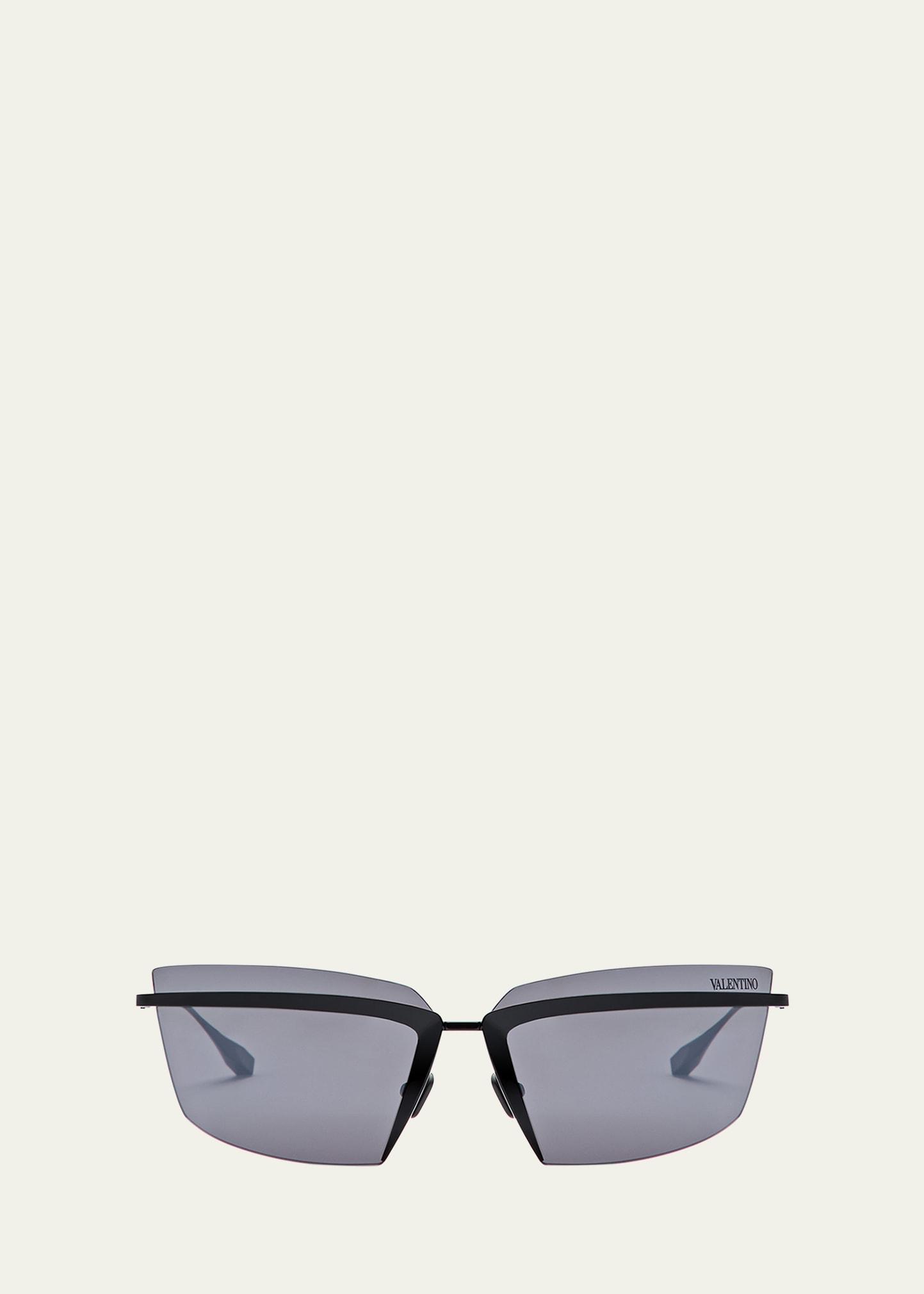 v-lure rimless acetate & titanium cat-eye sunglasses