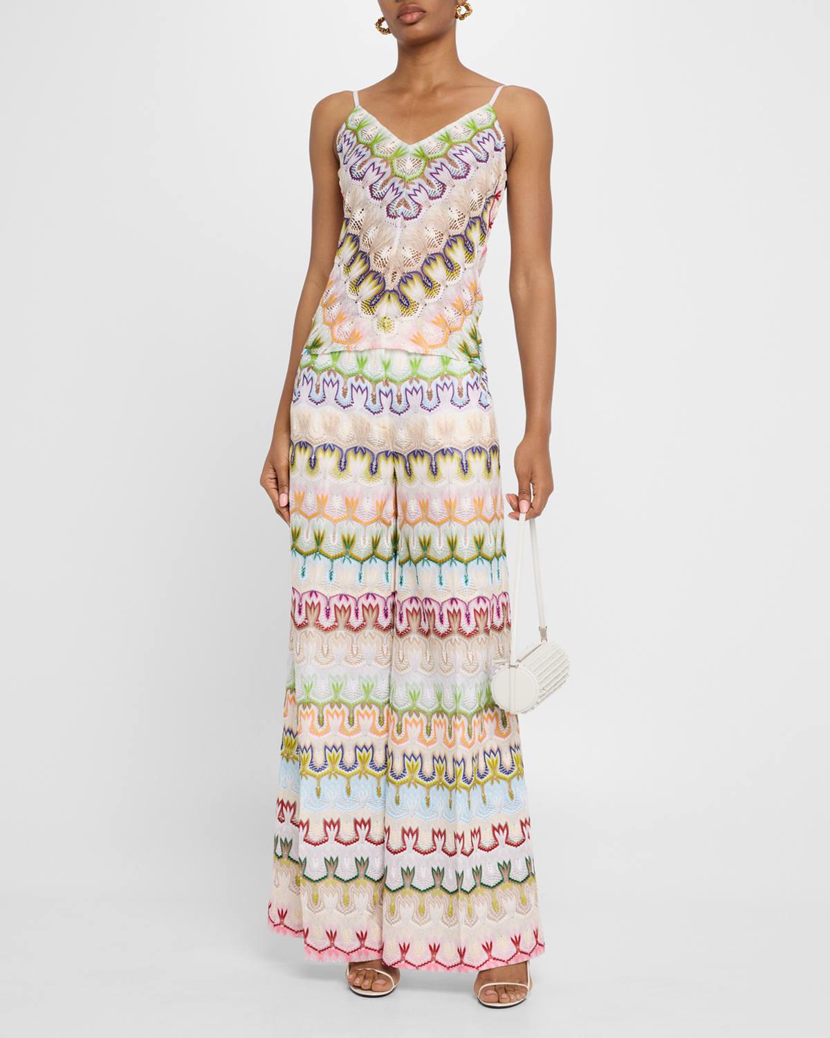 v-neck backless crochet knit tank top