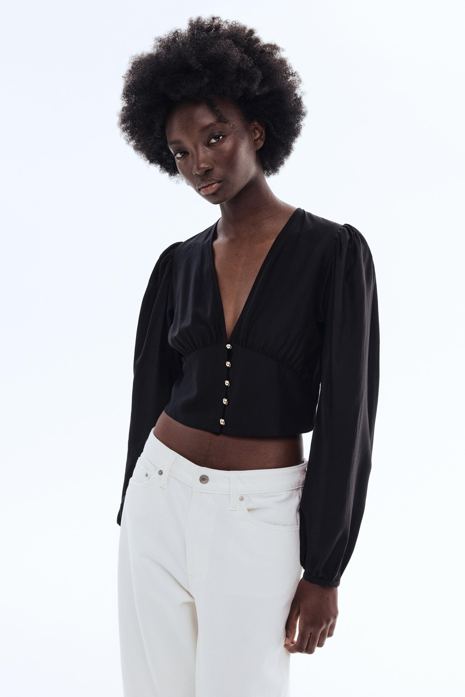 v-neck blouse