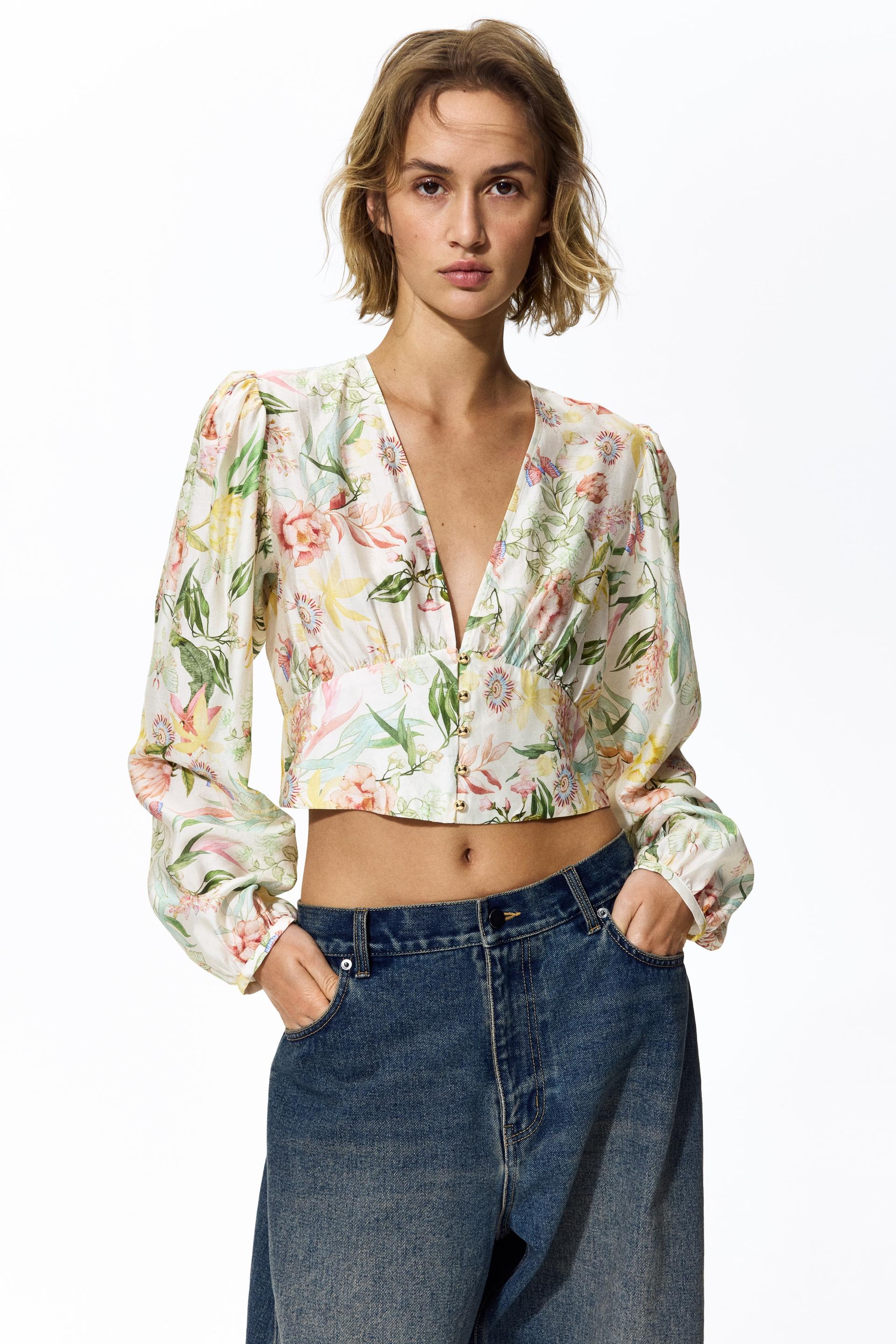 v-neck blouse