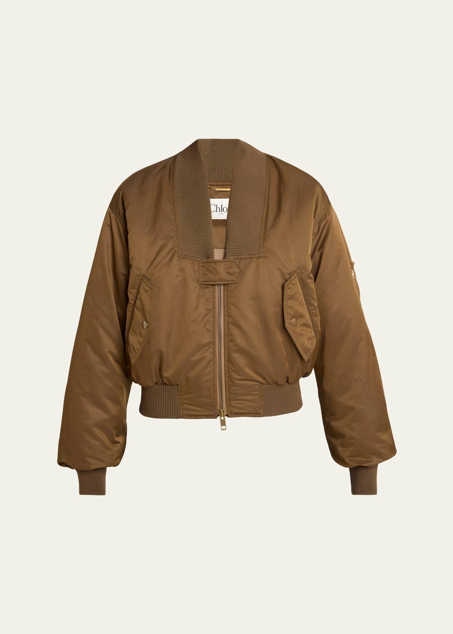 v-neck bomber jacket