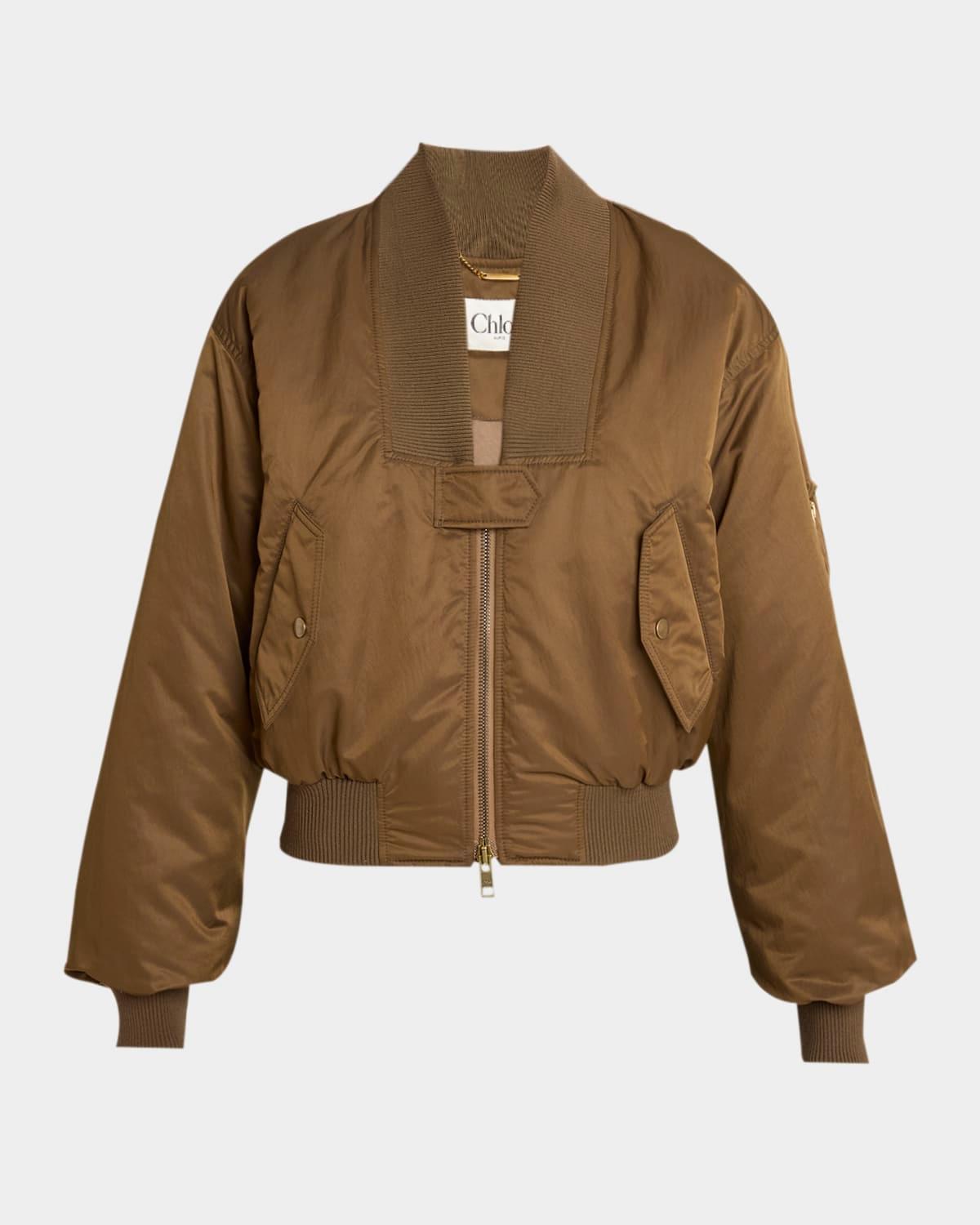 v-neck bomber jacket