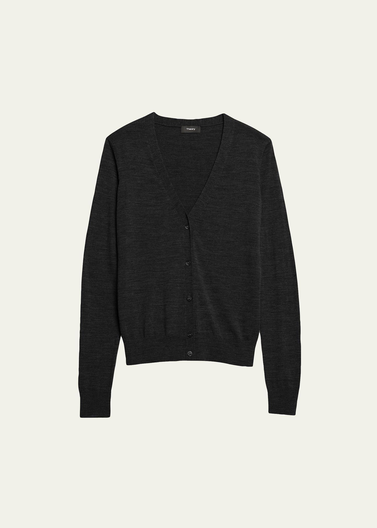 v-neck button-front regal wool cardigan