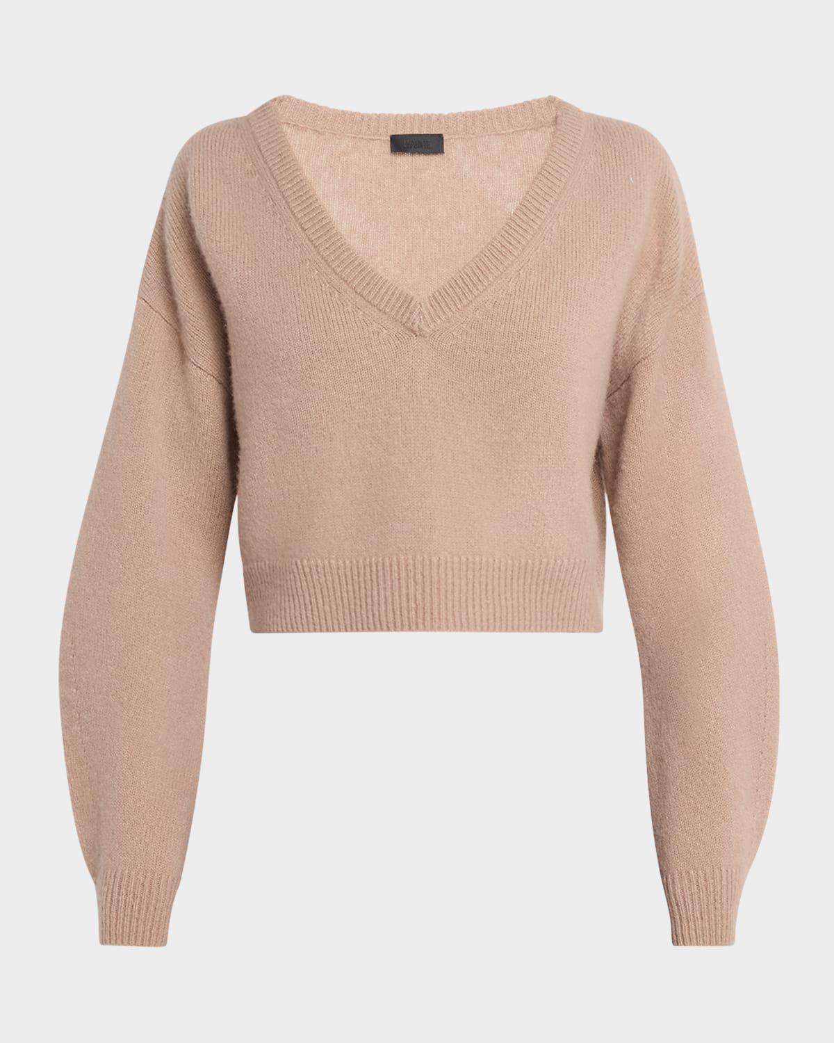 v-neck cashmere cropped sweater