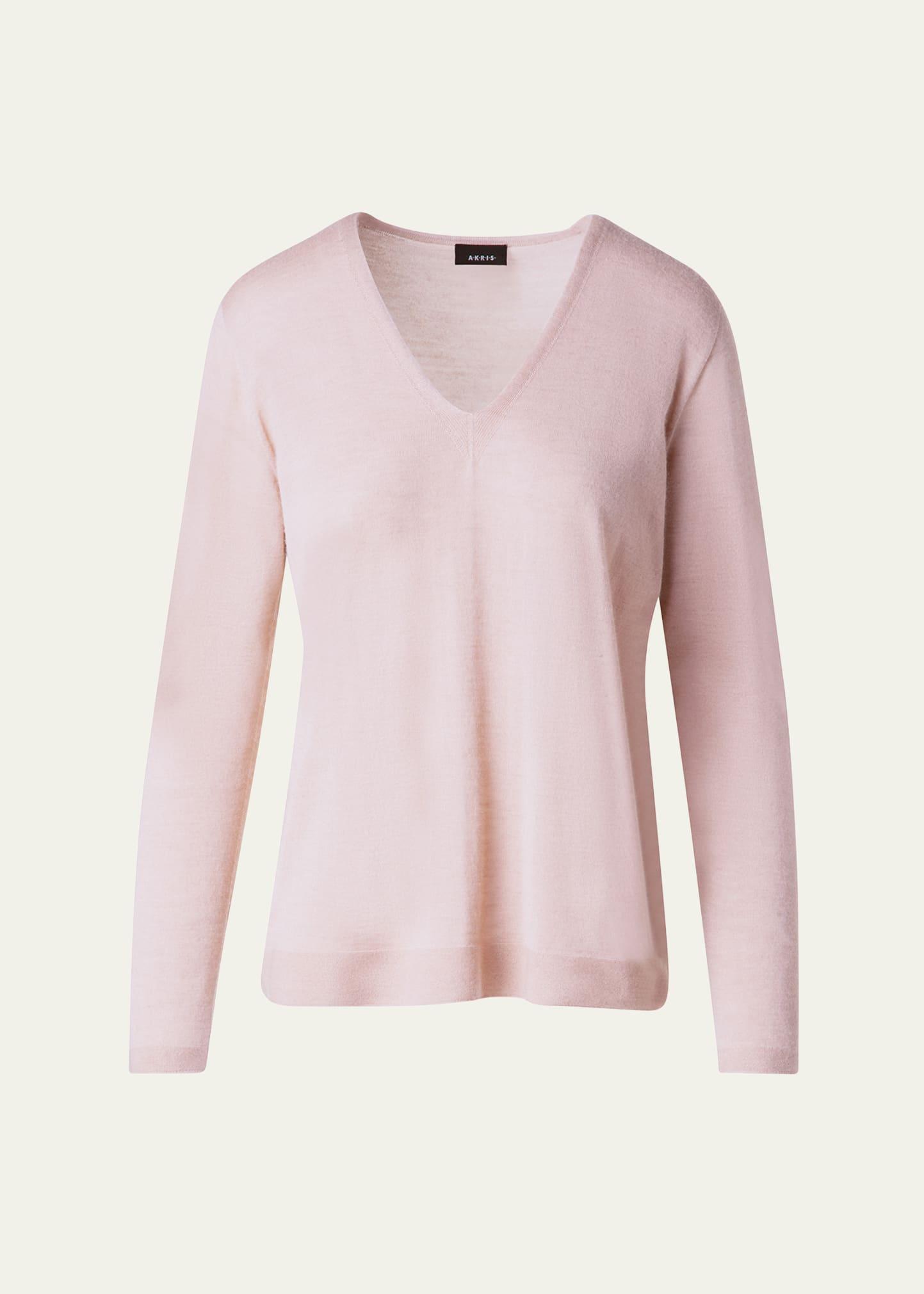 v-neck cashmere-silk sweater