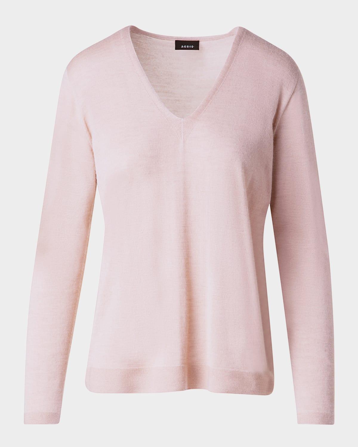 v-neck cashmere-silk sweater