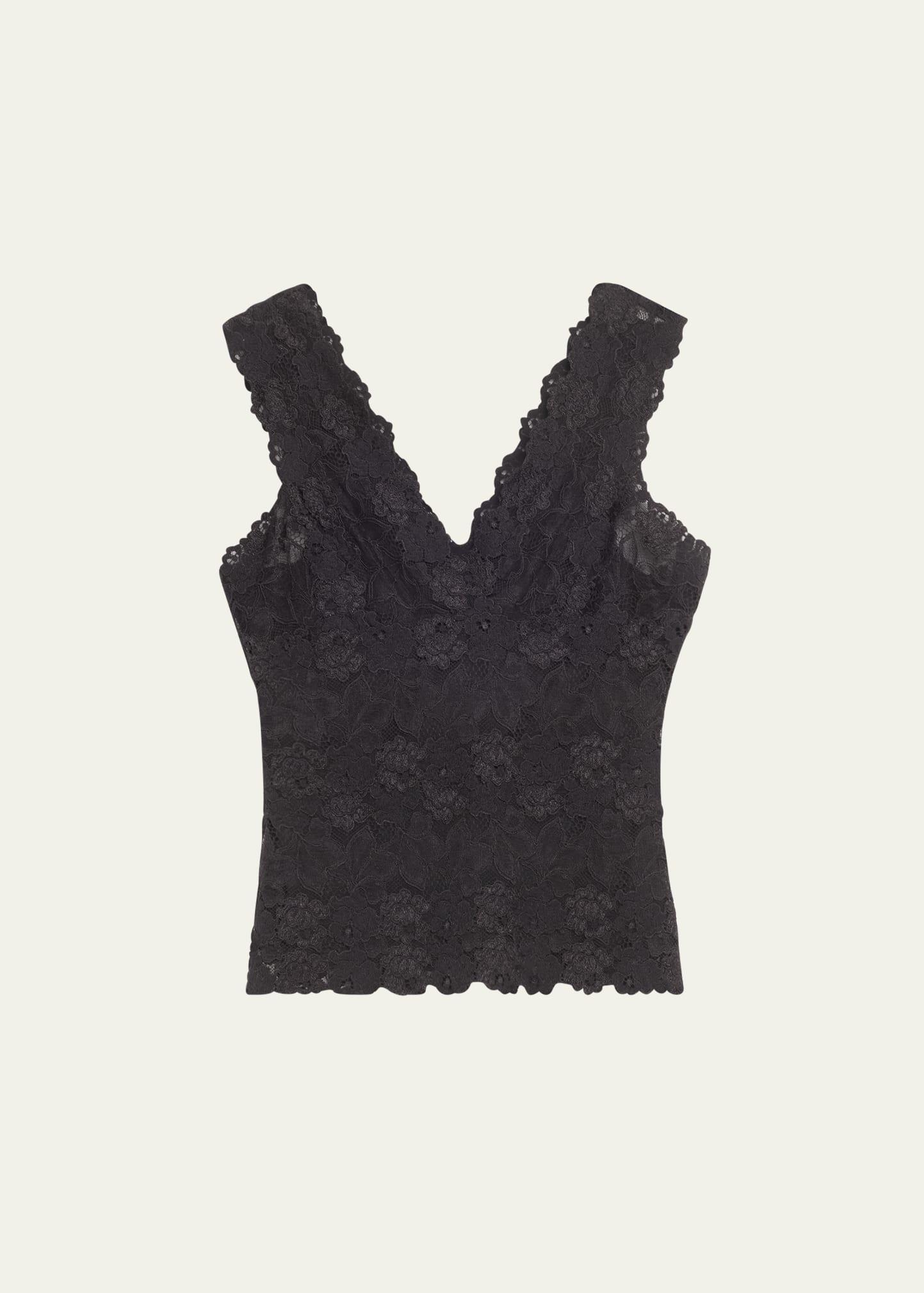 v-neck floral lace tank