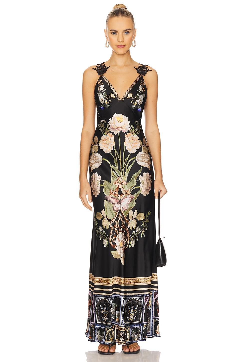 v neck full length bias slip dress