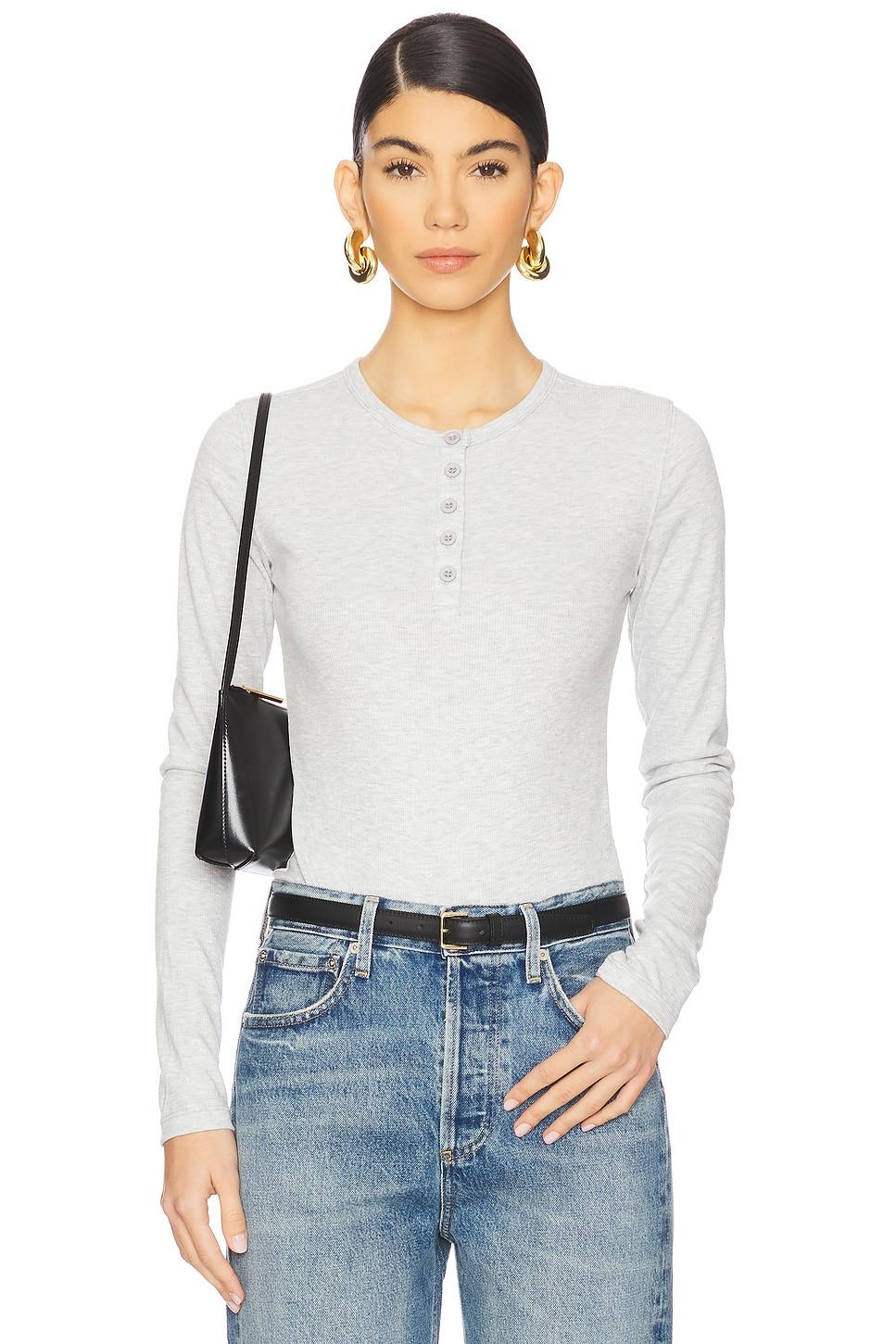 v-neck henley bodysuit